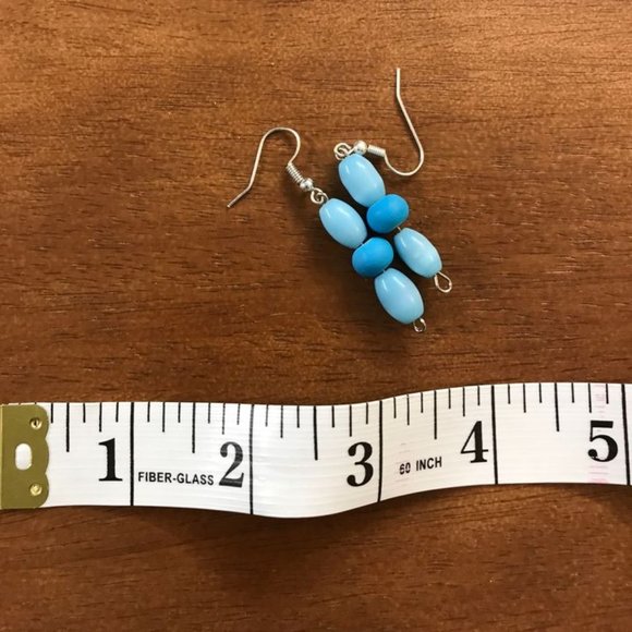 Blue Beaded Earrings - Picture 1 of 1